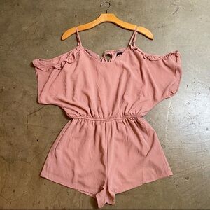 Blush shoulder detail romper